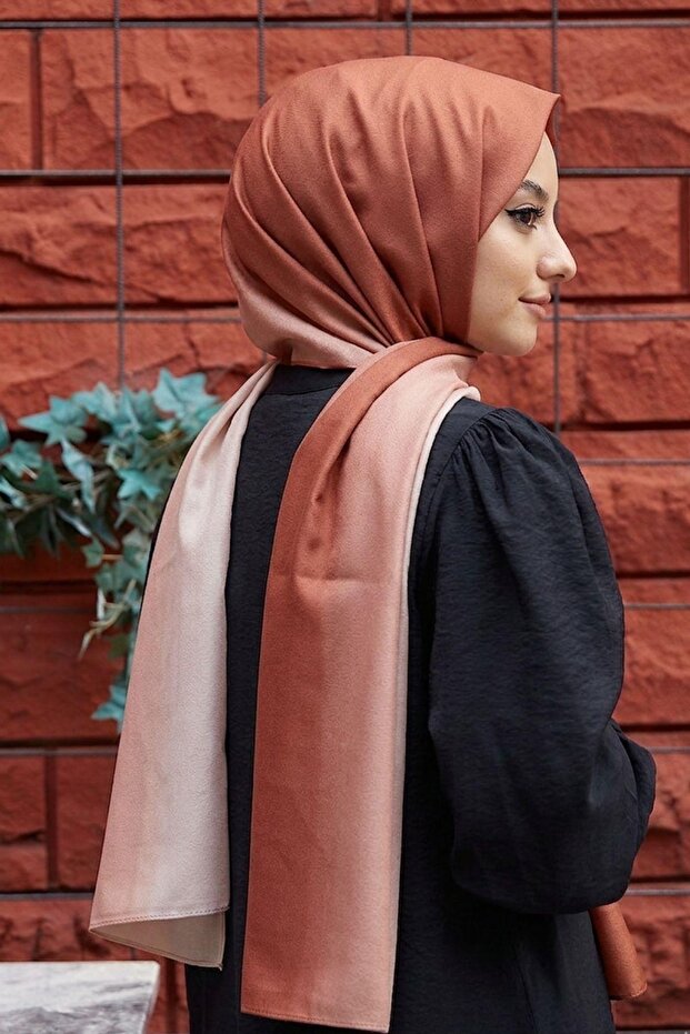 Gradient Pattern Tile-Beige Soft Cotton Shawl - 3