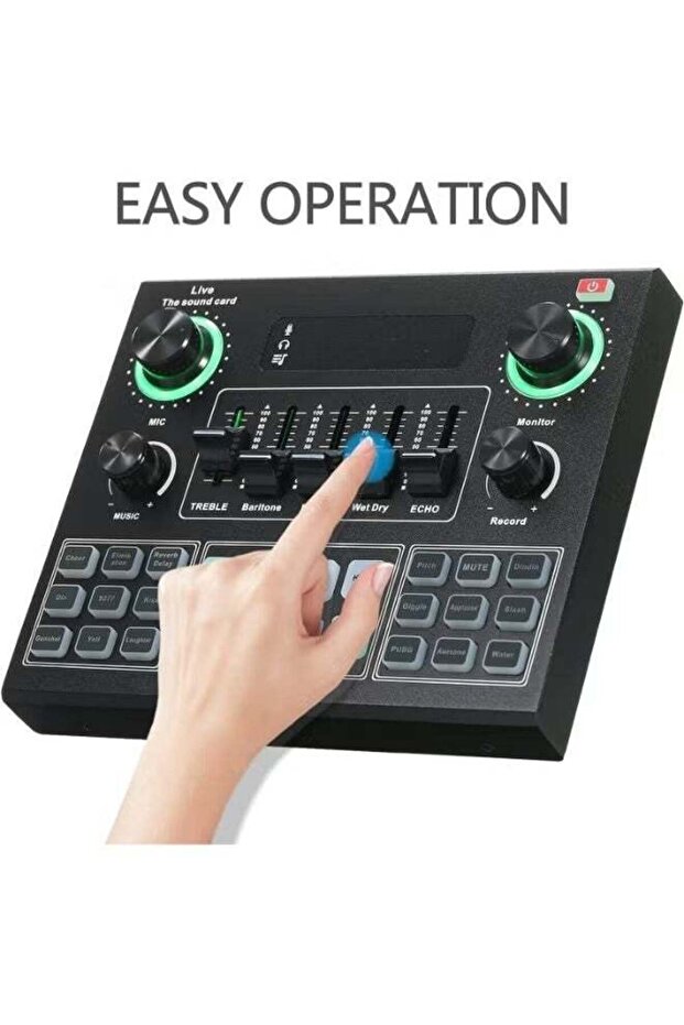 V9 Sound Card – Professional Bluetooth Accompaniment Mixer with Dynamic Sound Effects for Studio-Qua
