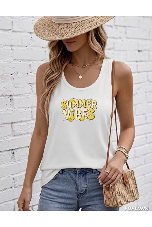 Summer Vibes Printed Women's Round Neck T-Shirt