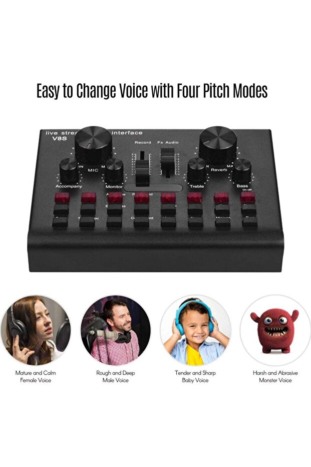 V8S Sound Card Live Drive Free Rechargeable Sound Card English Version