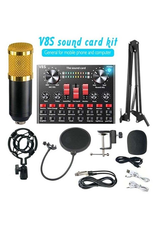 Adjustable Recording Condenser Microphone with Kit V8