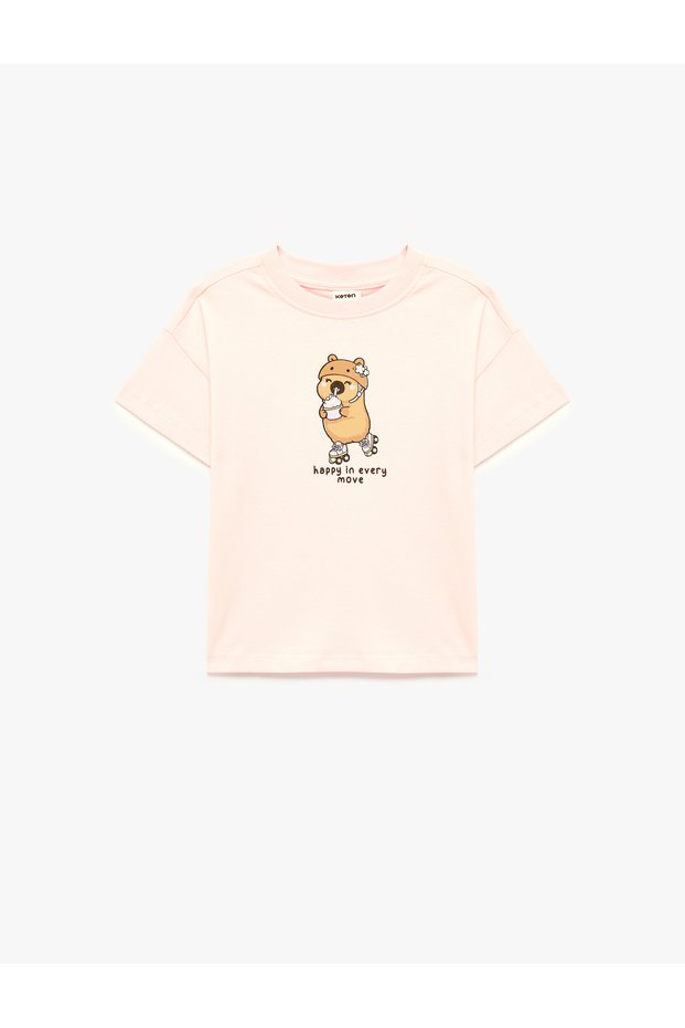 Cotton Crew Neck Short Sleeve Printed T-Shirt