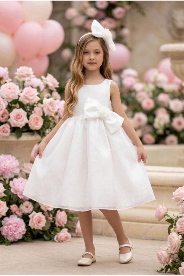 Bow Hair Accessory Birthday Evening Dress Girl's Dress 3-4-5-6-7 Years Old 35347Pr