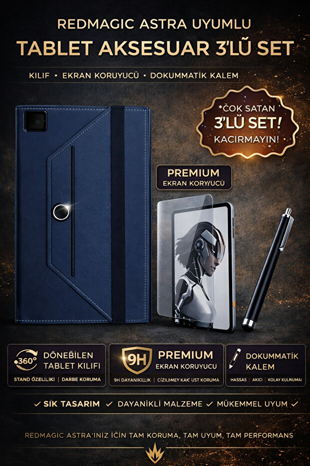 Zte Redmagic Astra 9.06'' Stand Case Nano Screen Protector Touch Pen