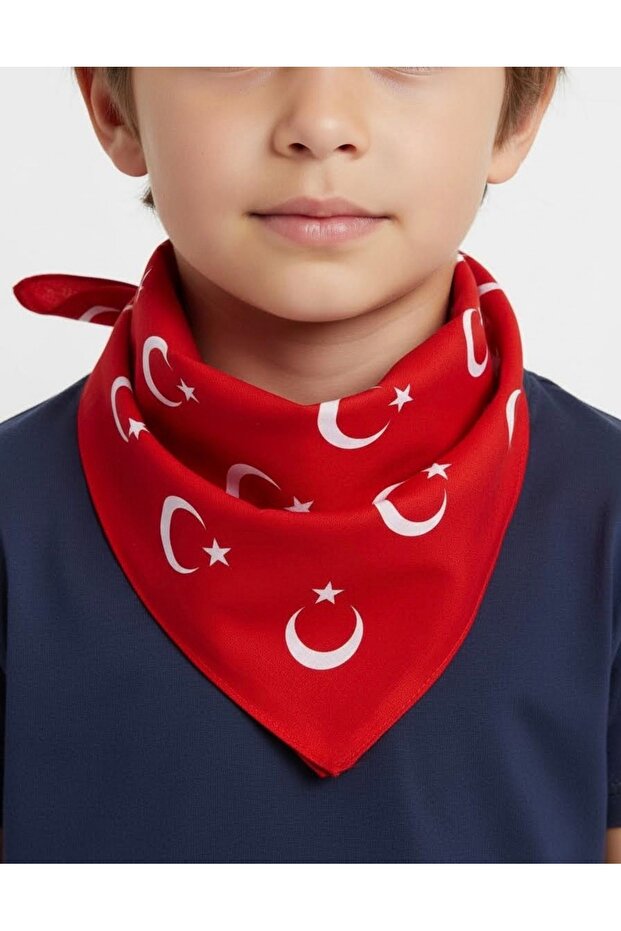 Moon and Star Printed Bandana Scarf Cotton 50X50Cm