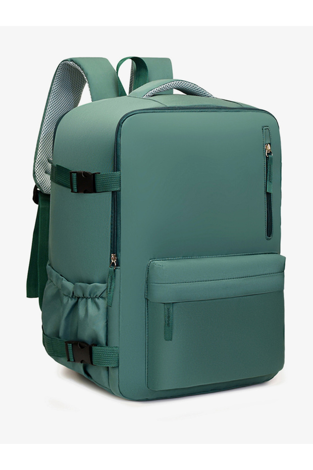 Green Zip Closure Backpack