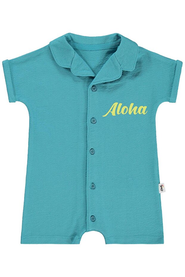 Aloha Printed 6-18 Months Jumpsuit - Green