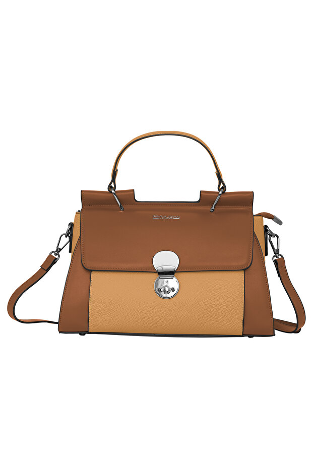 Prime Collection Women's PU Leather Handbag with Top Handle & Shoulder Strap