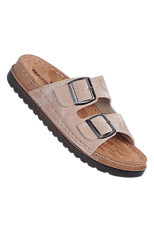 16323 Beige Women's Flat Slippers