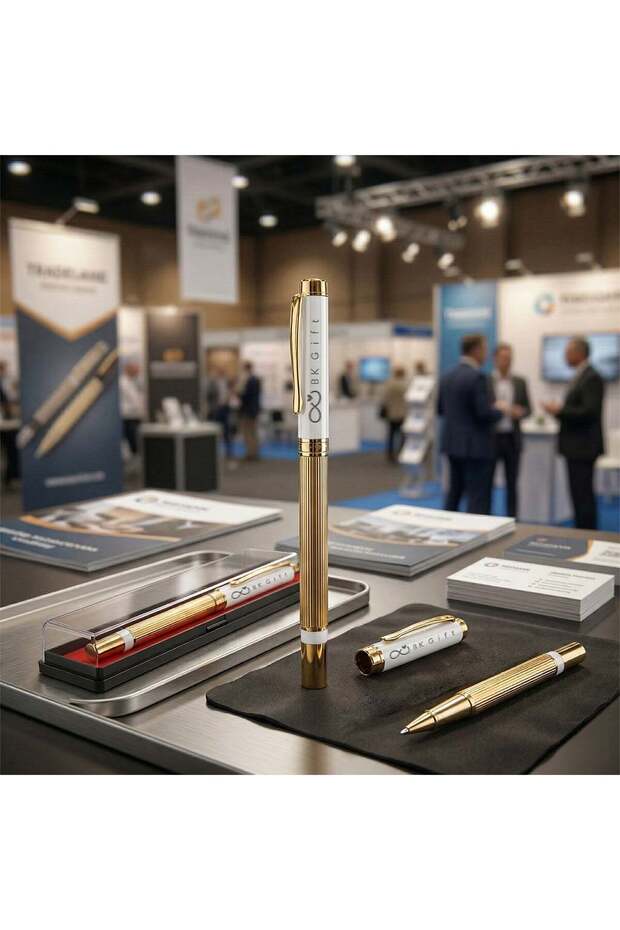 10 Pieces of 1101 White Metal Roller Pens with Your Logo – Stylish Office Use Pens