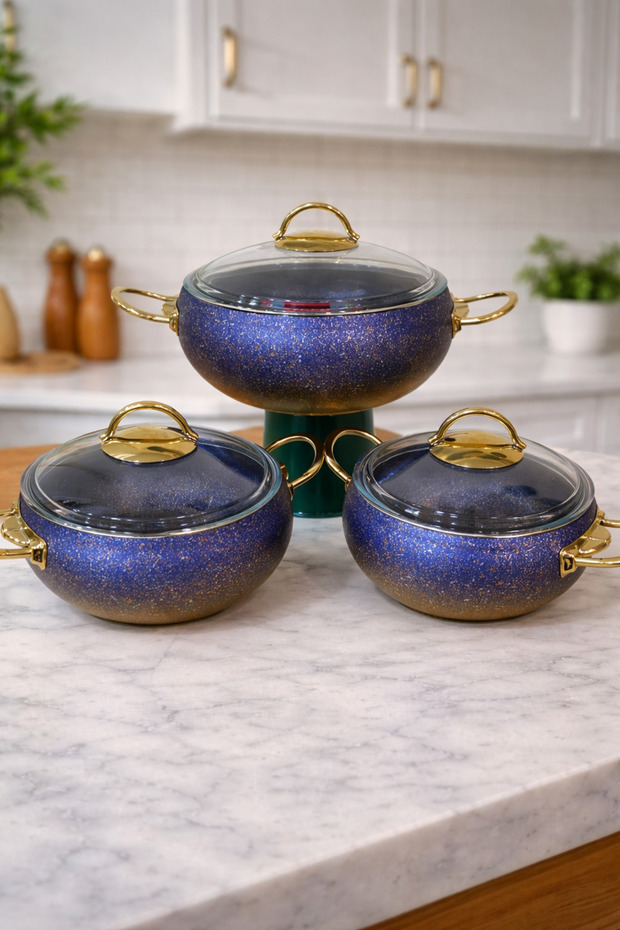 3031 Blue Granite Globe 6 Piece Cookware Set