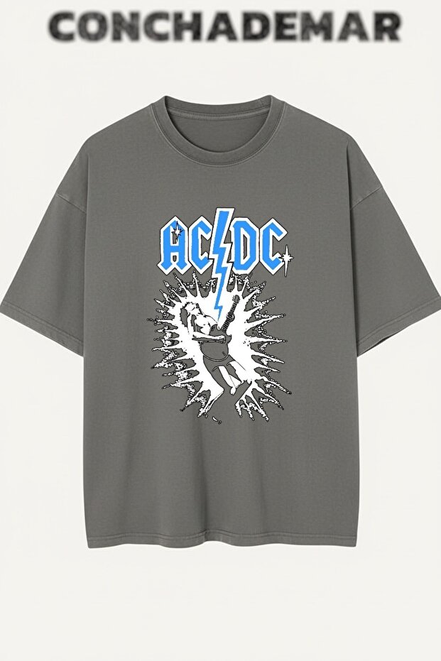 تي شيرت قطني فاخر مطبوع من ACDC