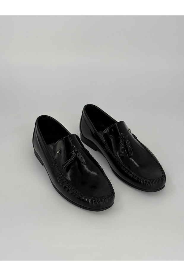 Black Men's Classic Patent Leather Shoes