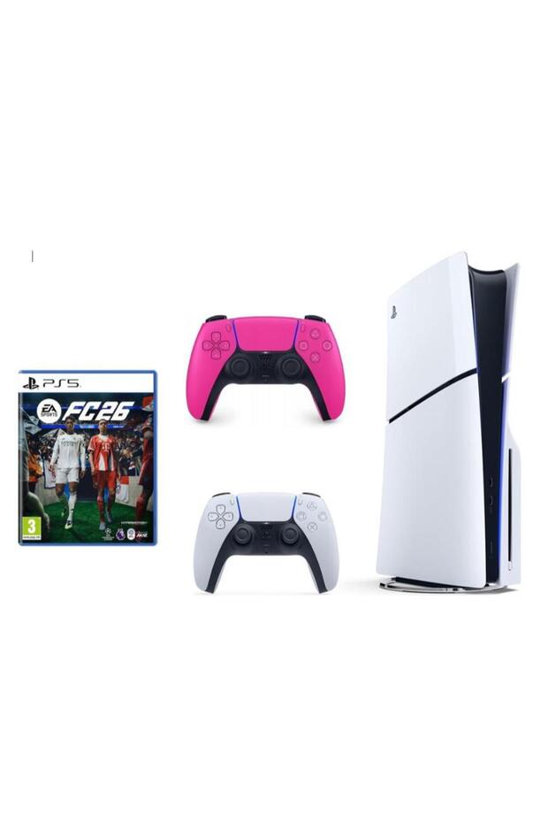 5 Sony Slim Disc Pro 2TB Console UAE Version with Extra Pink Controller - 1