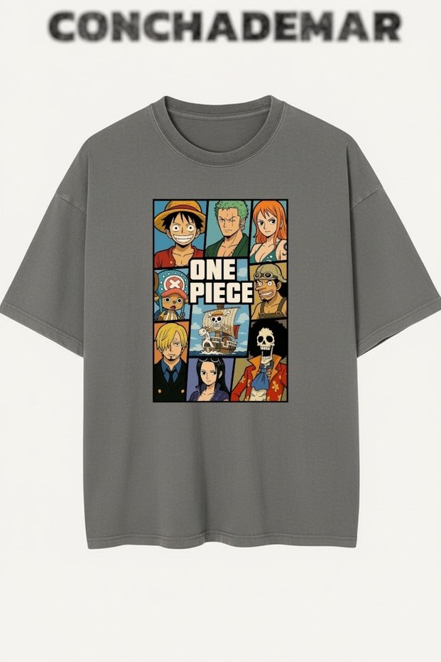 One Piece Luffy Printed Premium Oversize Cotton T-Shirt