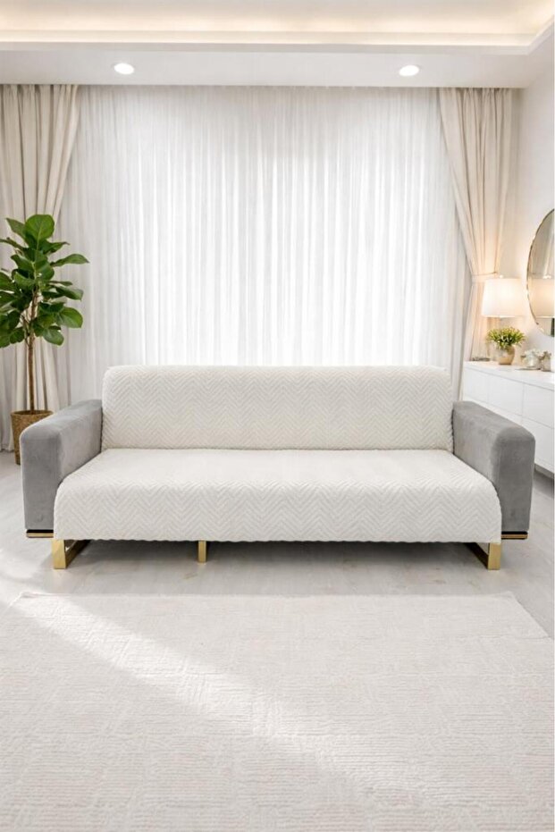 Teddy Wellsoft Sofa Cover 170X215 cm Cream