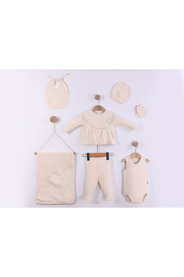 Ruffle Detailed 7-Piece Girls' Hospital Discharge Bodysuit Set