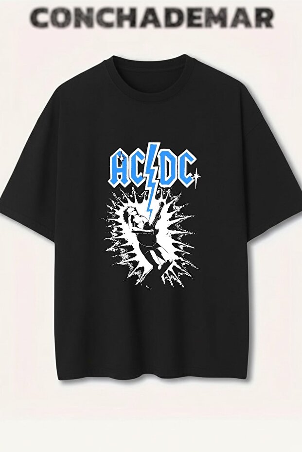 Acdc Printed Premium Oversize Cotton T-Shirt