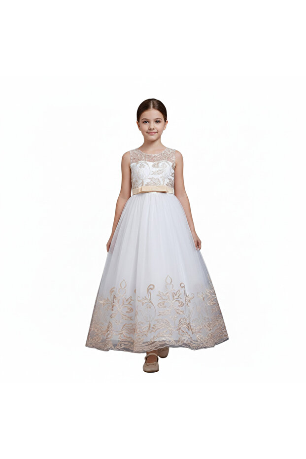 D' Daniela - Lace Applique Ball Gown Dress - Multicolor - 4Y to 12Y