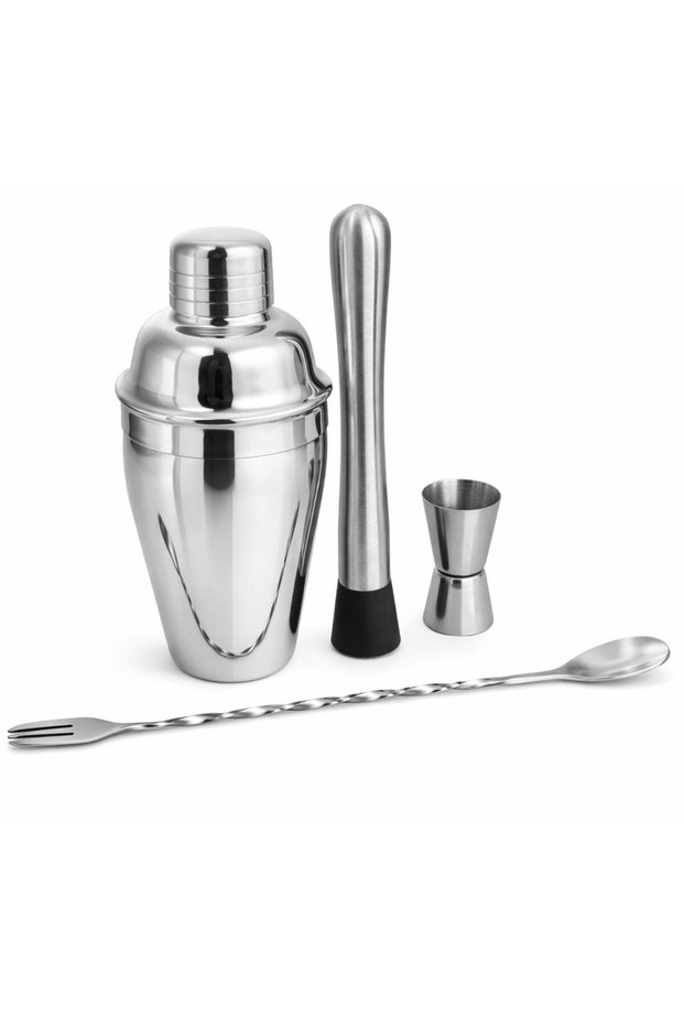 Premium Cocktail Set 4 Piece Stainless Steel Bar 500 Cc Shaker