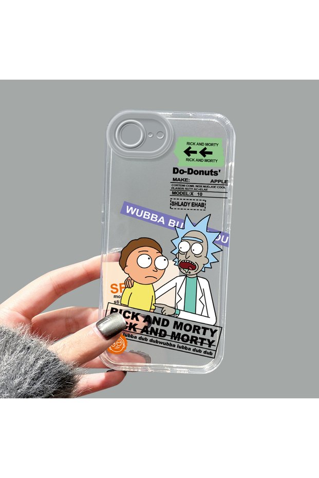 iPhone 16E Compatible Camera Protected Anti-Shock Aesthetic Print Pattern Transparent Silicone Case