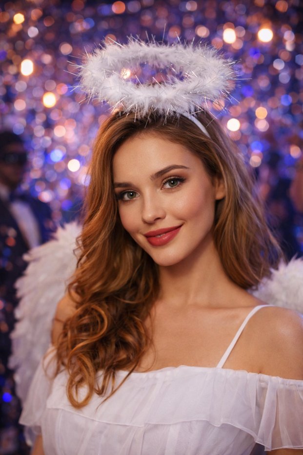 White Angel Crown Feathered Halloween Crown Party Accessory Costume Crown Adult