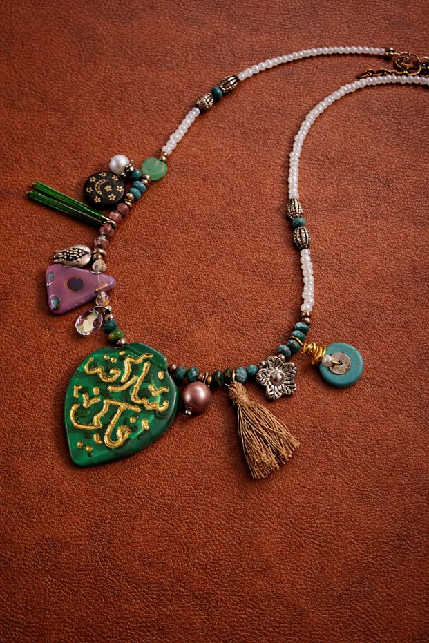 Handmade Short Colorful and Green Authentic Bohemian Women's Necklace