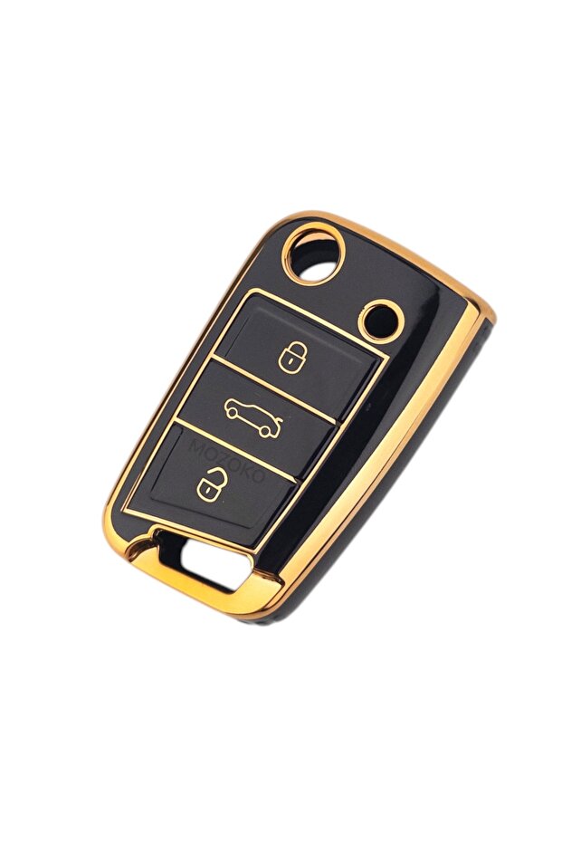 Seat Leon Ateca Ibiza Tarroca Arona Compatible Luxury Black Gold Key Protection Case Hard Glossy Cover