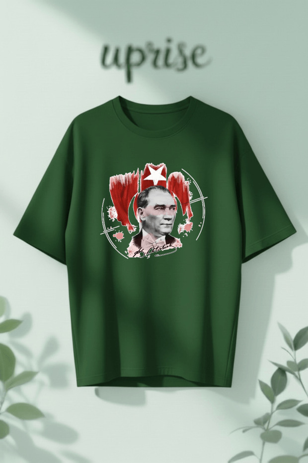 Flag Ataturk Printed Cotton Oversize T-Shirt