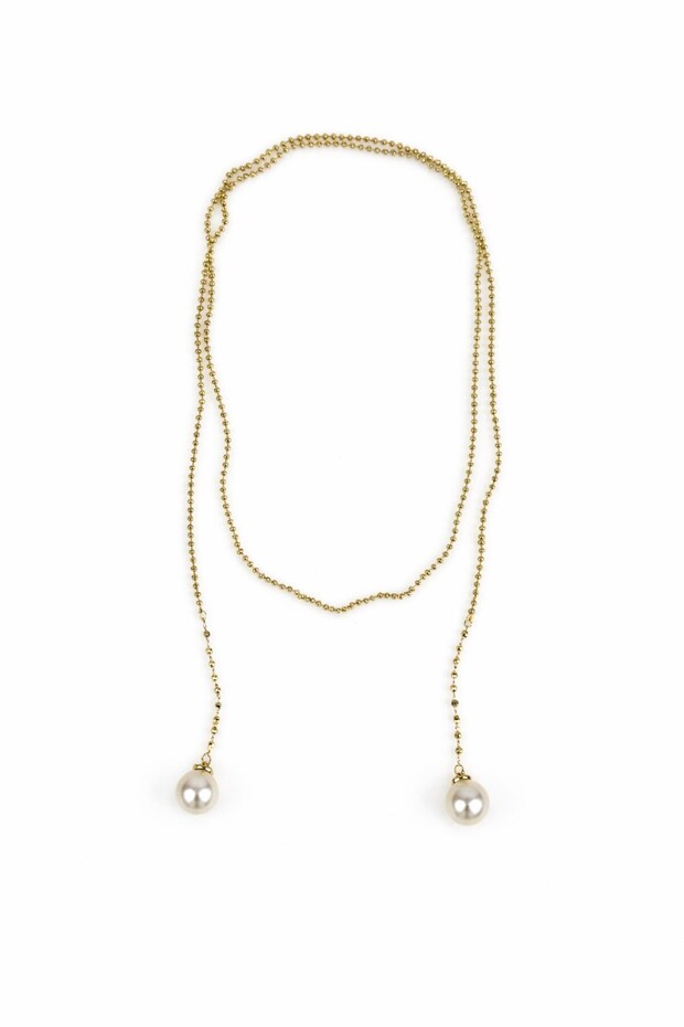 Pearl Figured Ball Chain Necklace