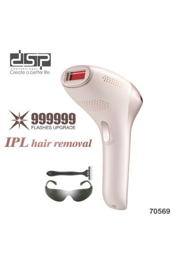 70569 IPL Laser Hair Removal Device, 999,999 Flashes, 10 Energy Levels, LCD Display, Painless Pe