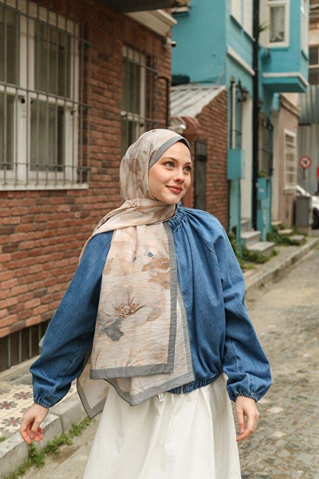 Floral Patterned Modal Shawl Mdlv08-03