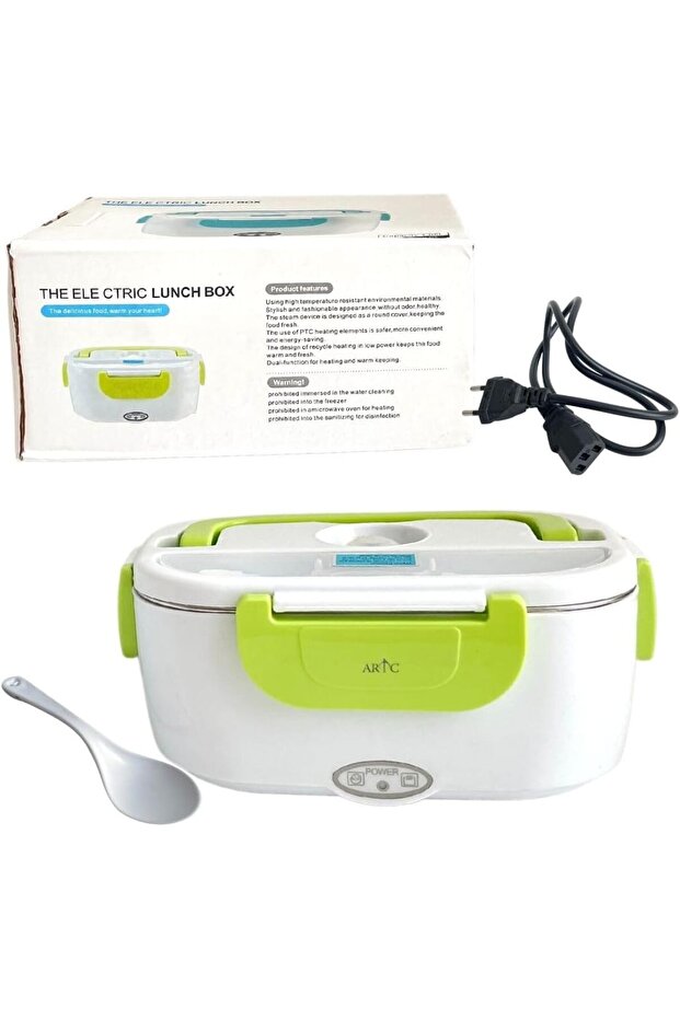 Electric Lunch Box 1.05L – Portable Food Warmer with Removable Plastic Container - Green