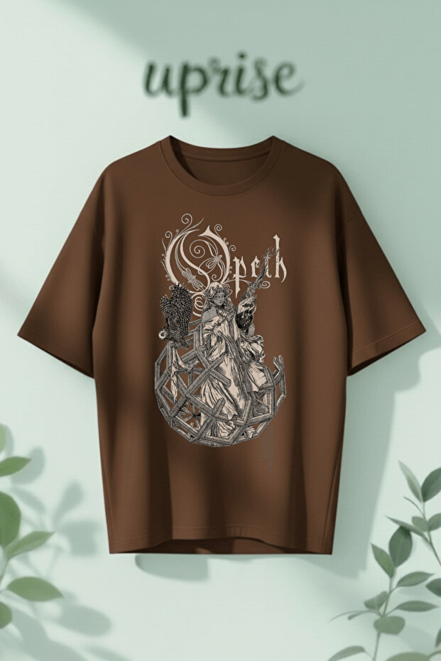 تي شيرت قطني كبير الحجم مطبوع عليه Opeth