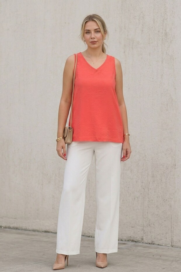 Women's Pomegranate Flower Strap Blouse V-Neck Loose Summer Casual Cut Vacation Combination Basic Stylish Top Blouse