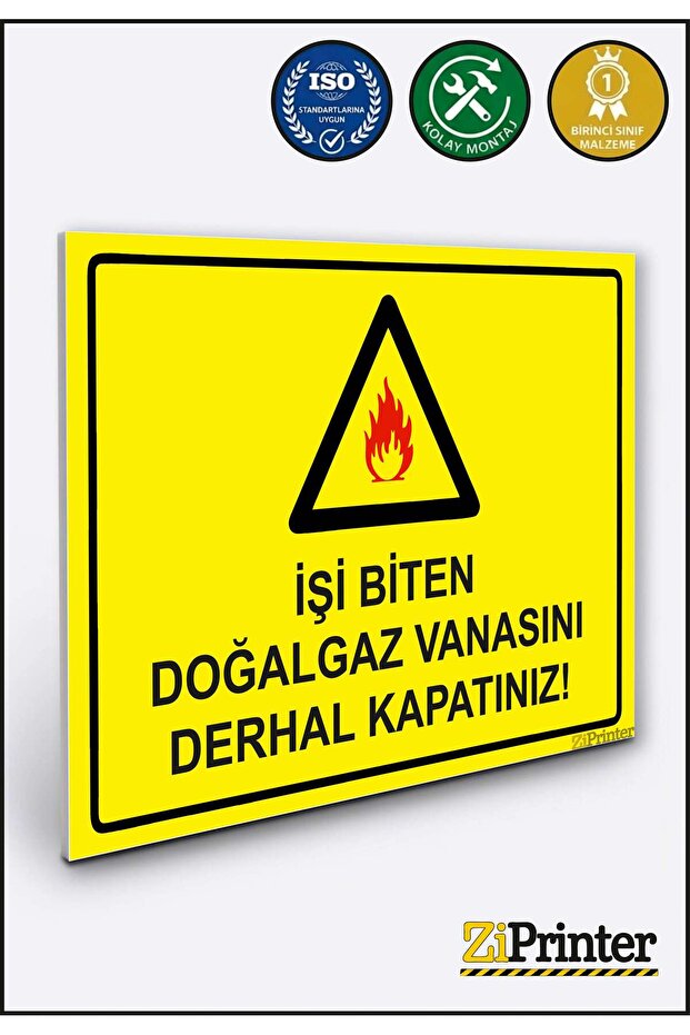 Immediately Shut Off the Natural Gas Valve When the Work Is Done! Isg Warning Sign Dekota 15X20 cm