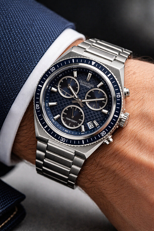 Men's Wristwatch Stylish Dial Stainless Steel Case Steel Band 10 Atm. Suitable for Daily Use