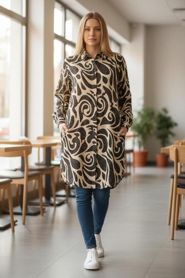Women's Plus Size Long Viscose Shirt