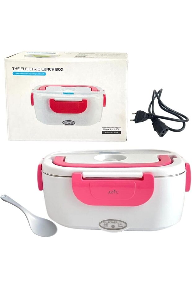 Electric Lunch Box 1.05L – Portable Food Warmer with Removable Plastic Container - Pink