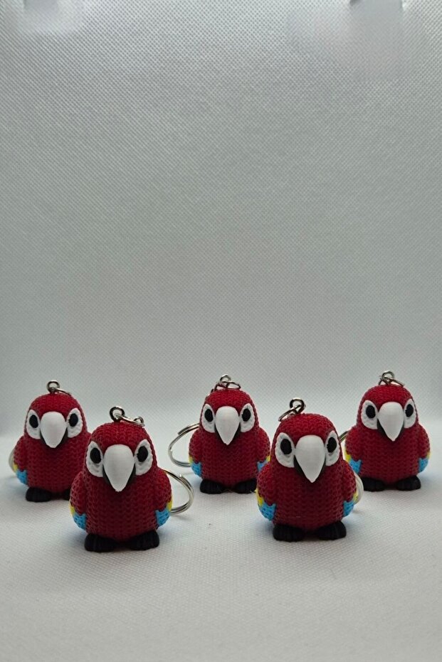Knitted Pattern Parrot Keychain 5 Pieces
