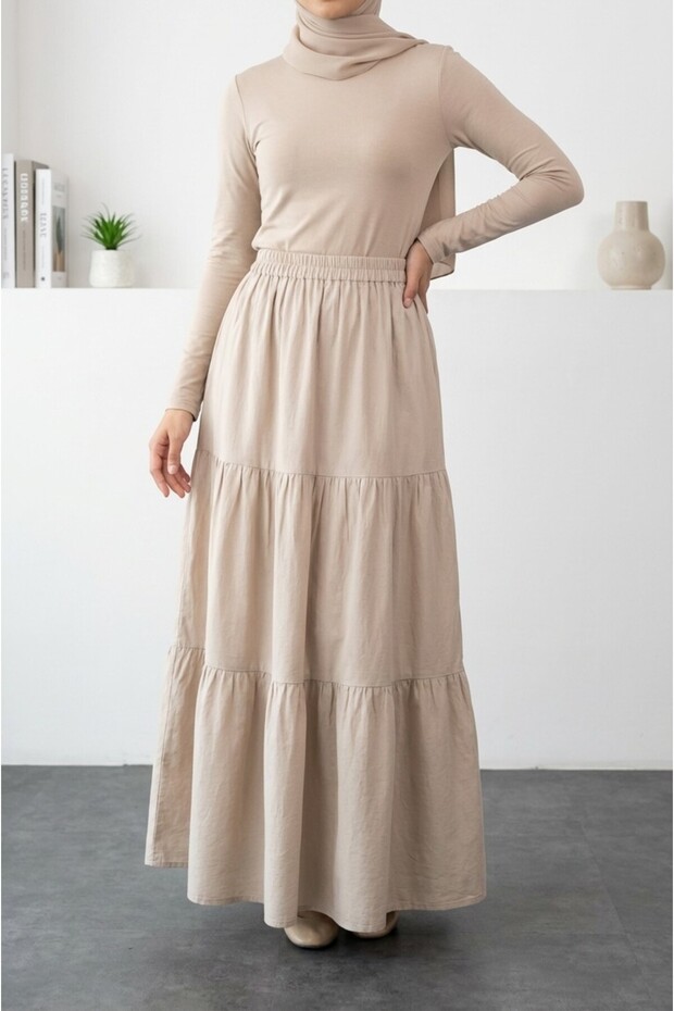 Women's Layered Comfortable Tencel Skirt - Lvr014