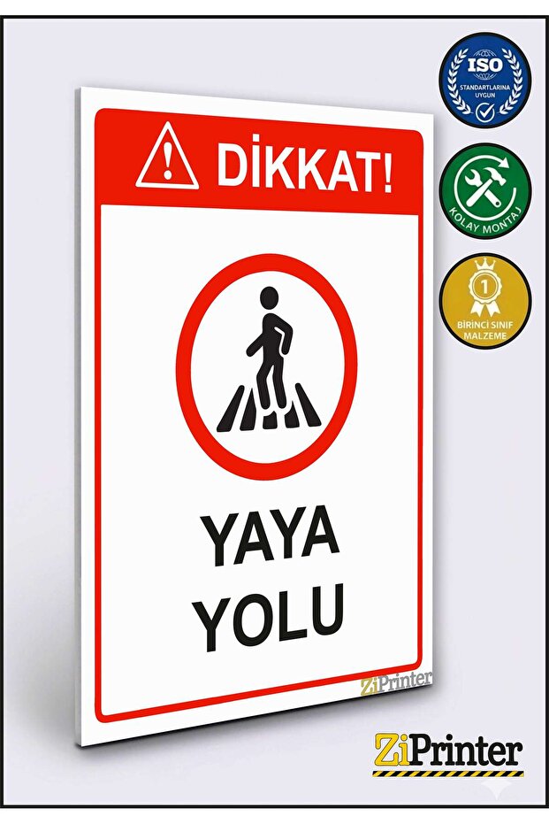 Attention! Pedestrian Crossing Warning Sign Dekota 15X20 cm