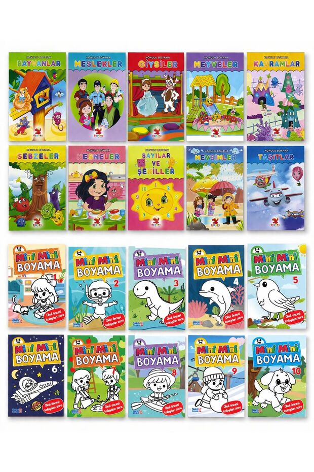 Yuva Yayınları Boyama Kitabı 20 Kitap Set ( 20 Kitap Toplam 320 Sayfa )