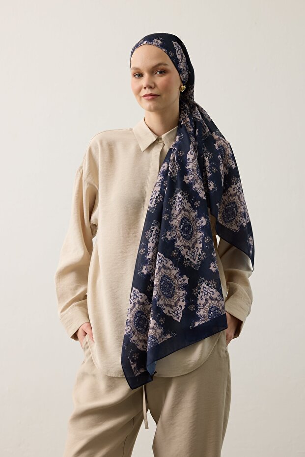 Soft Shawl 3074 Navy Blue