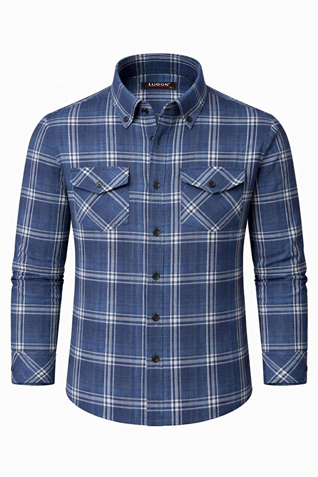 Lugon Classic Double Pocket Long Sleeve Men's Shirt 7615