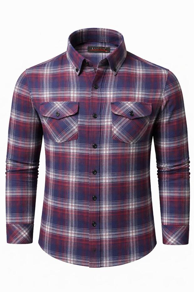 Lugon Classic Double Pocket Long Sleeve Men's Shirt 7615