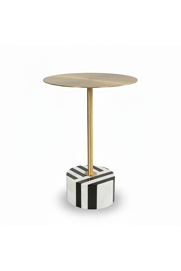 Clarita Elegant Metal & Marble Side Table - Majestic Metal Side Table
