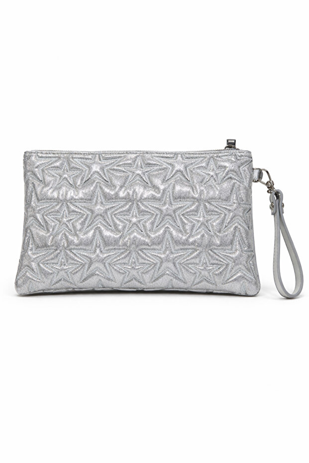 Star Patterned Soft Shiny Women's Portfolio Bag with Removable Hand Strap (30Cm*19Cm)
