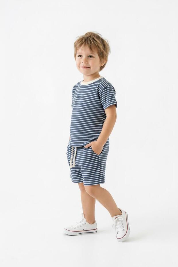 Striped Shorts T-Shirt 2-Piece Set