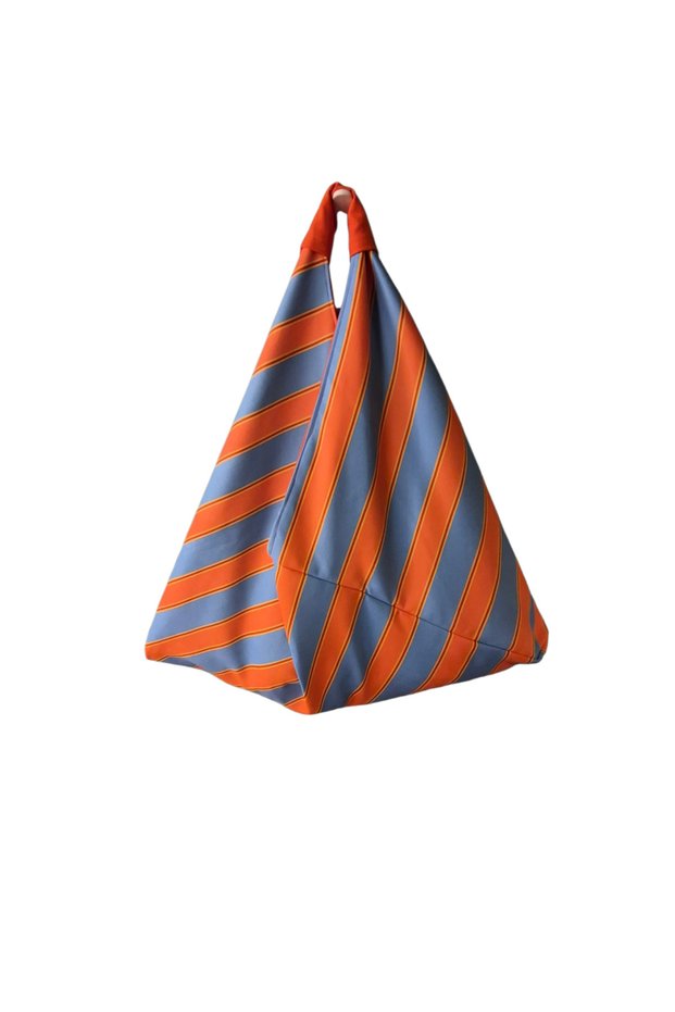 Hande Dizayn Valentine's Mother's Day Turquoise Orange Striped Origami Model Shoulder Bag